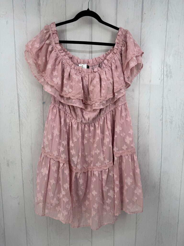 3XL textured off the shoulder tiered dress