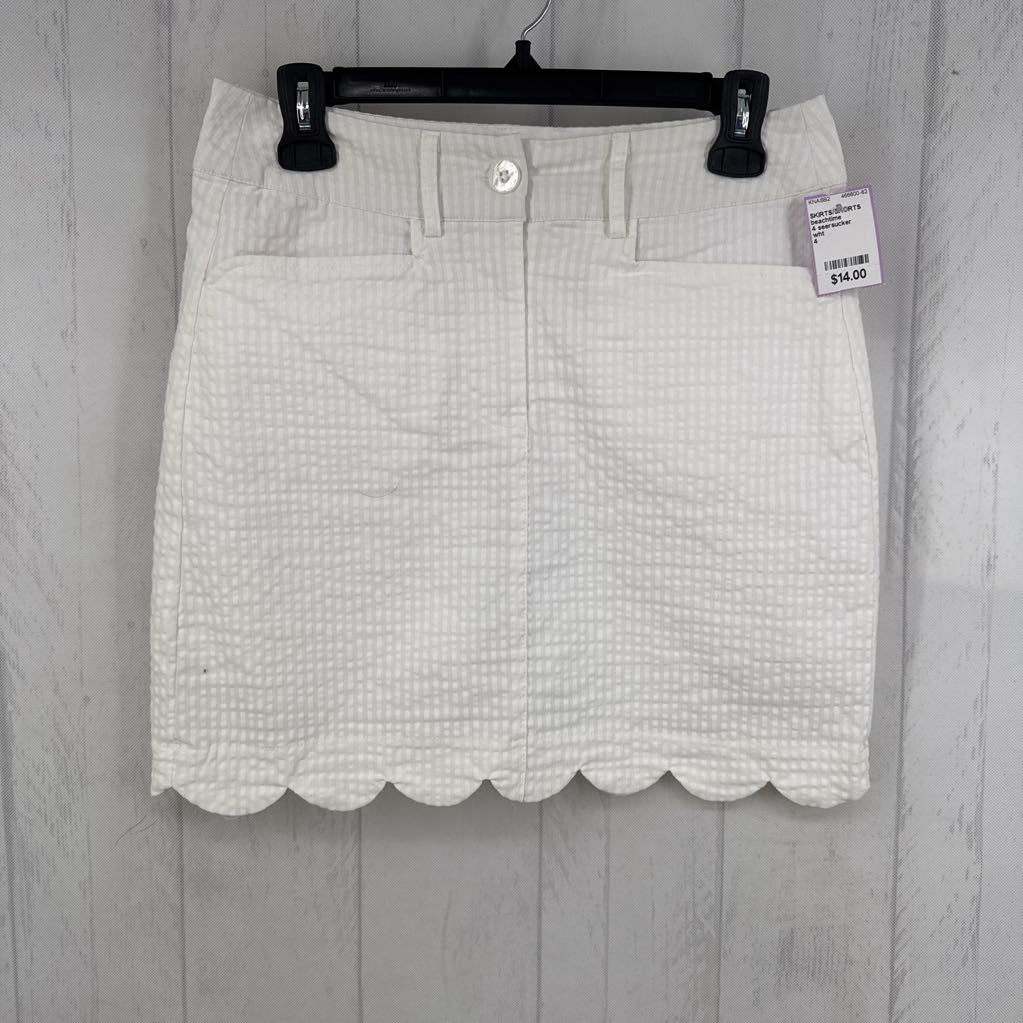 4 seersucker scalloped skort