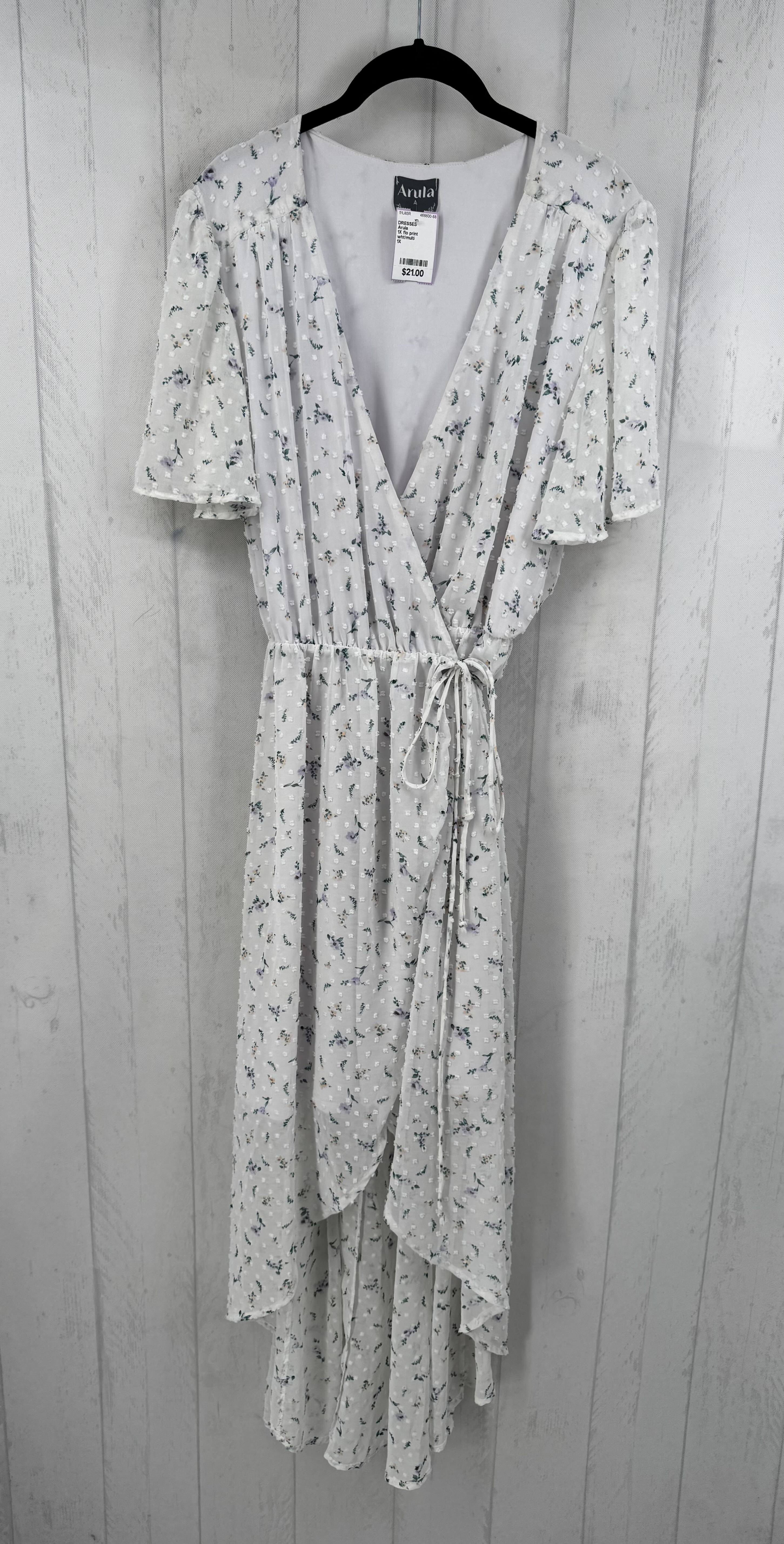 1X flo print crossover flutter slv dress
