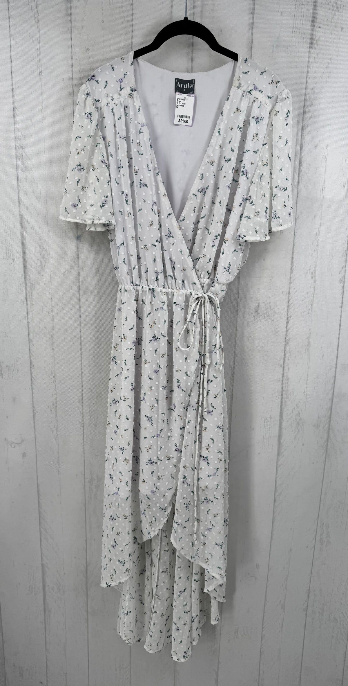 1X flo print crossover flutter slv dress