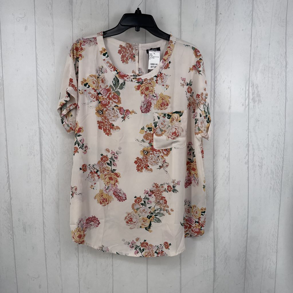 XL flo print s/s top