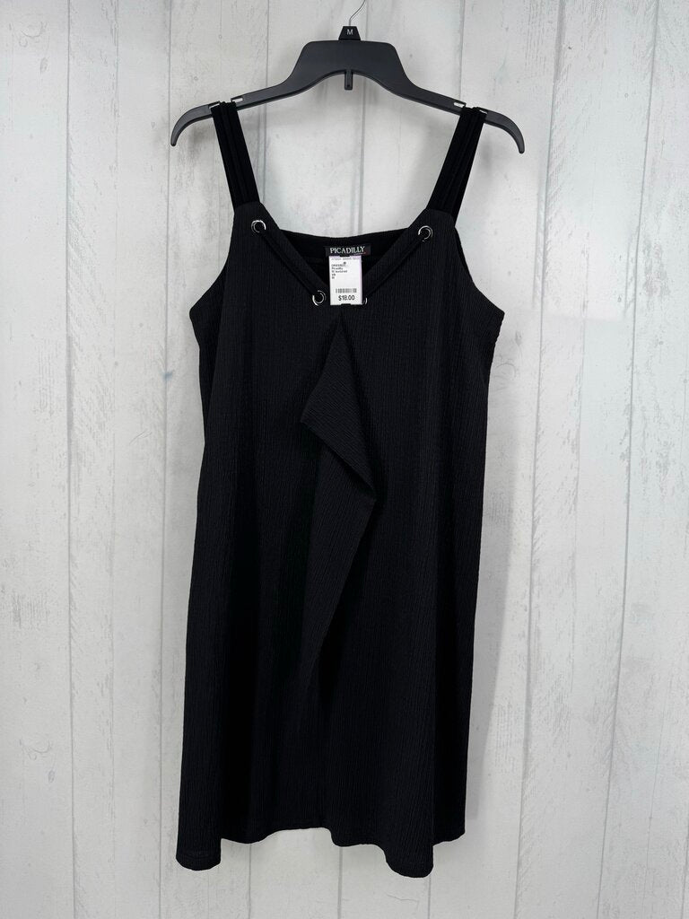 M textured grommet v-neck slvls dress