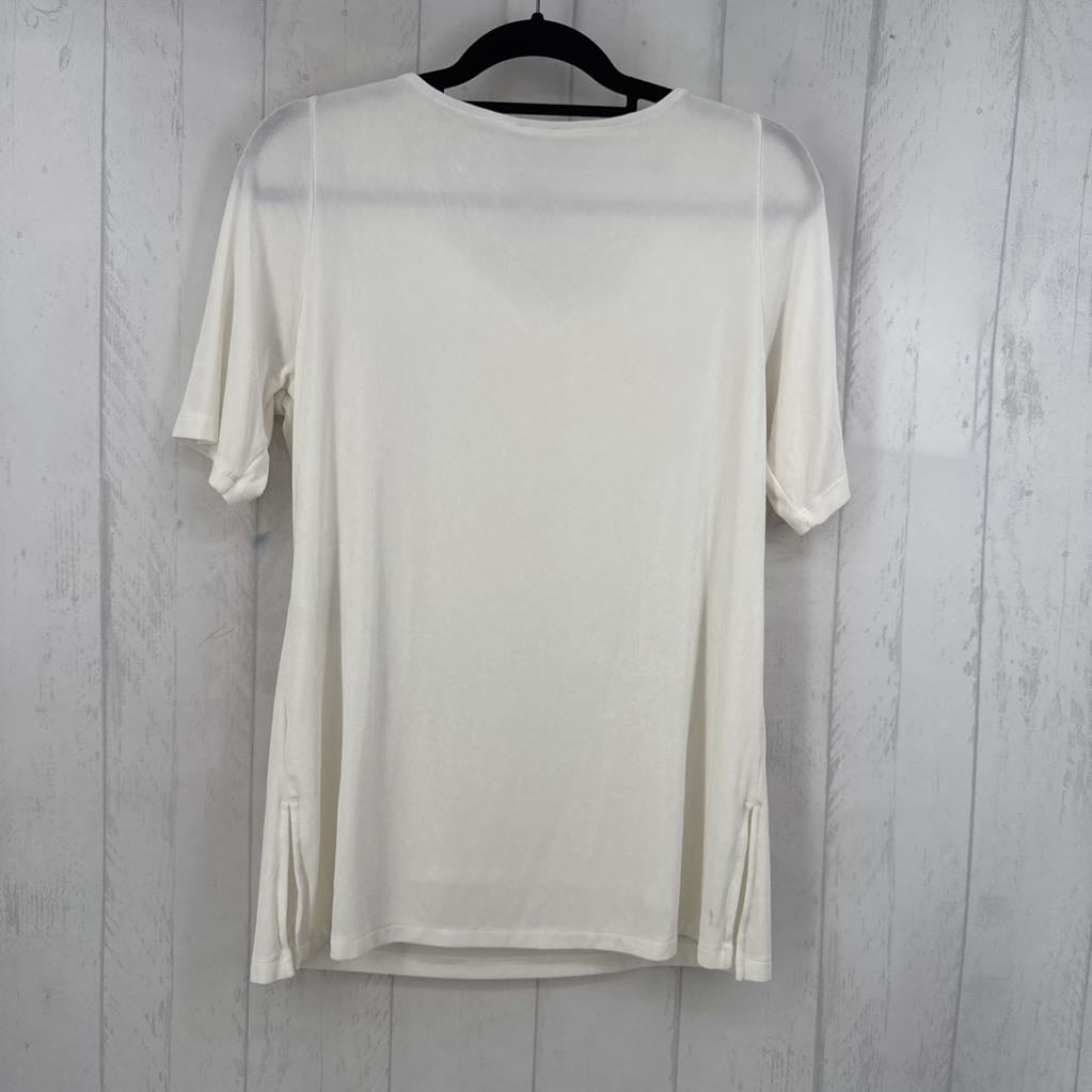 M cutout scoop neck s/s top