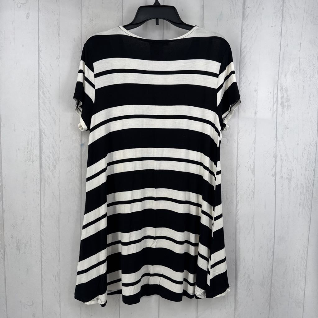L striped s/s hi-lo top