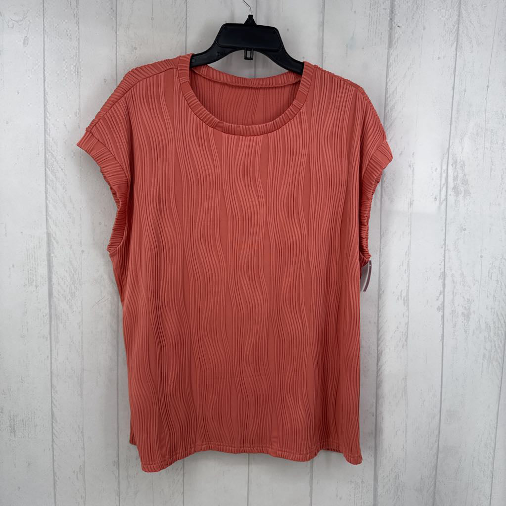 2XL textured cap slv top