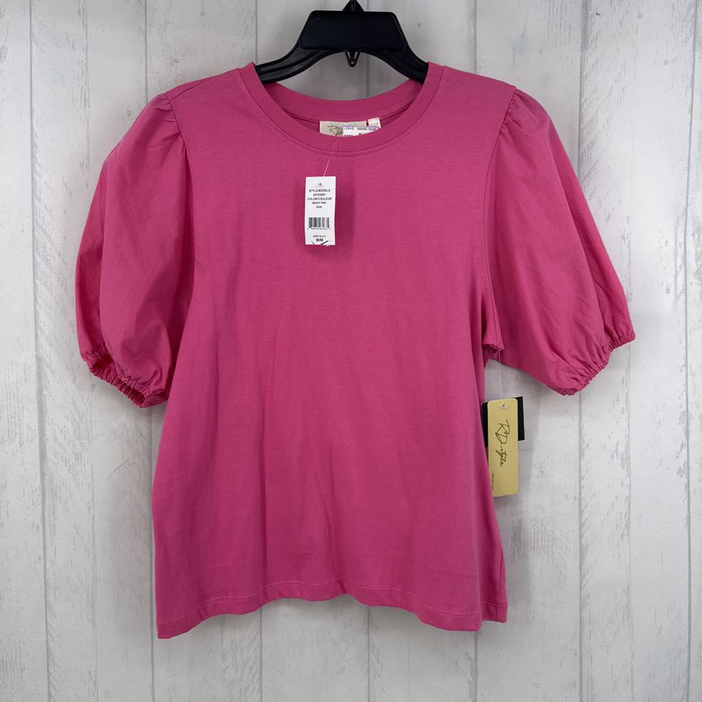 M crewneck elbow slv tee