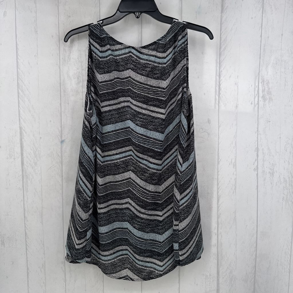 0 chevron striped v-neck tank