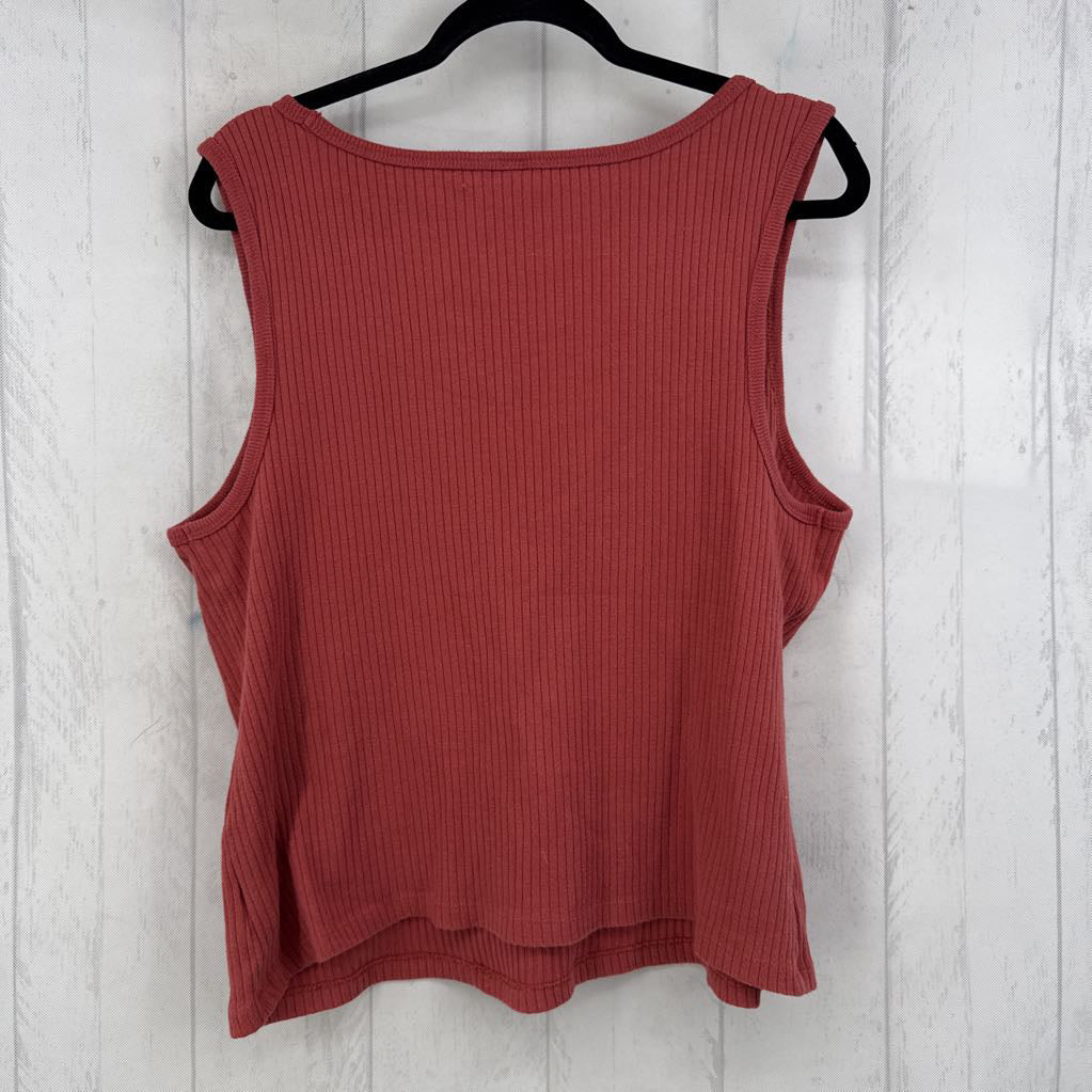 2X ribbed v-neck tank