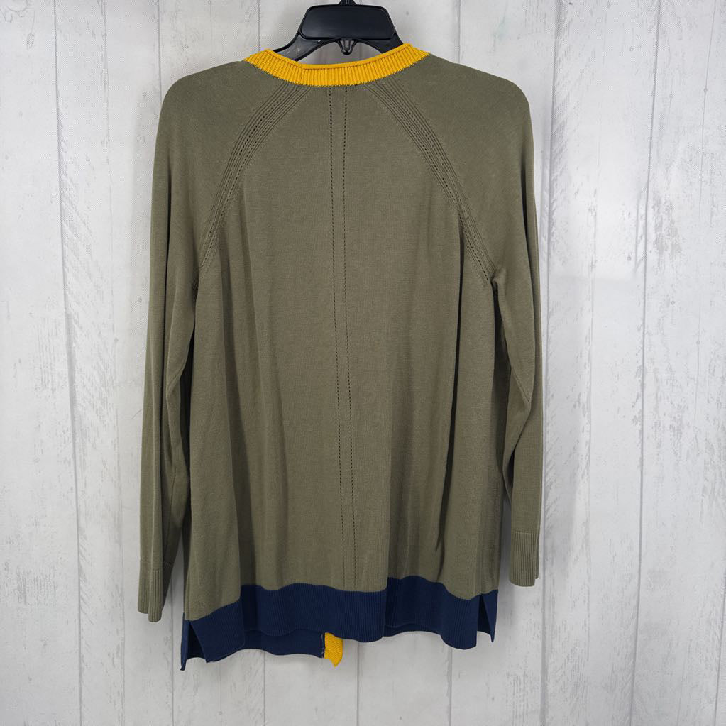 XLp colorblock button front cardi