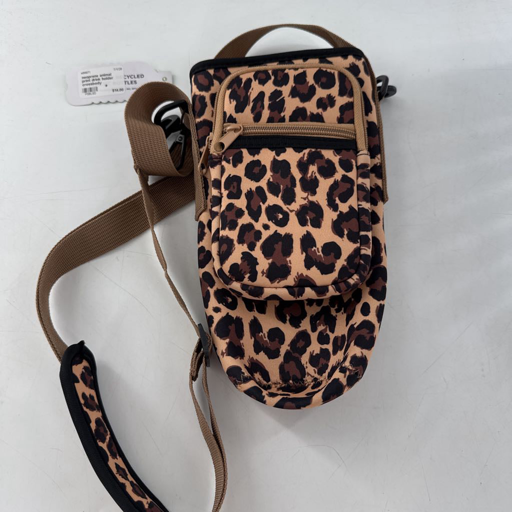 neoprene animal print drink holder crossbody