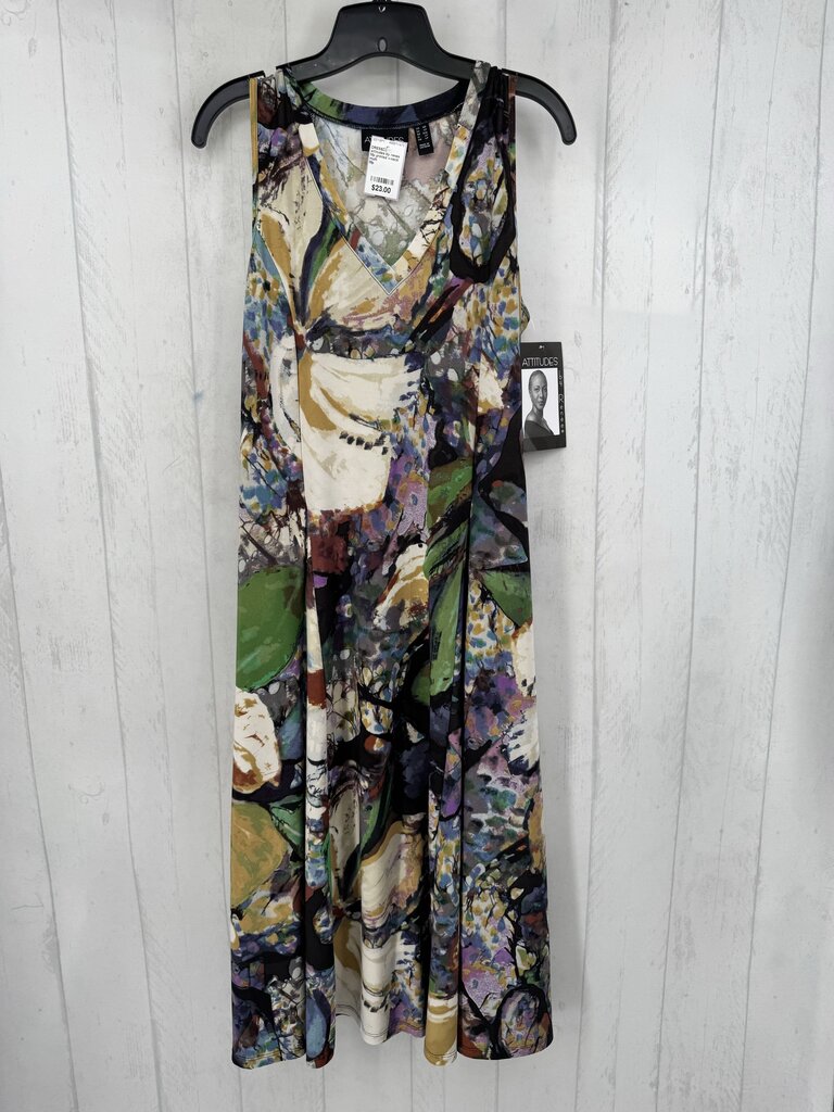 Mp printed v-neck slvls dress