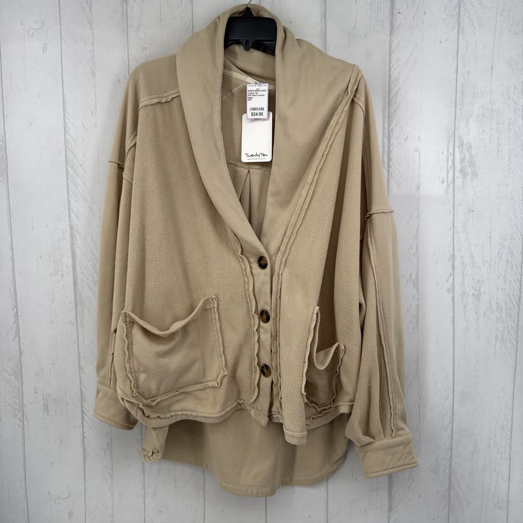 S/M fleece button front pullover