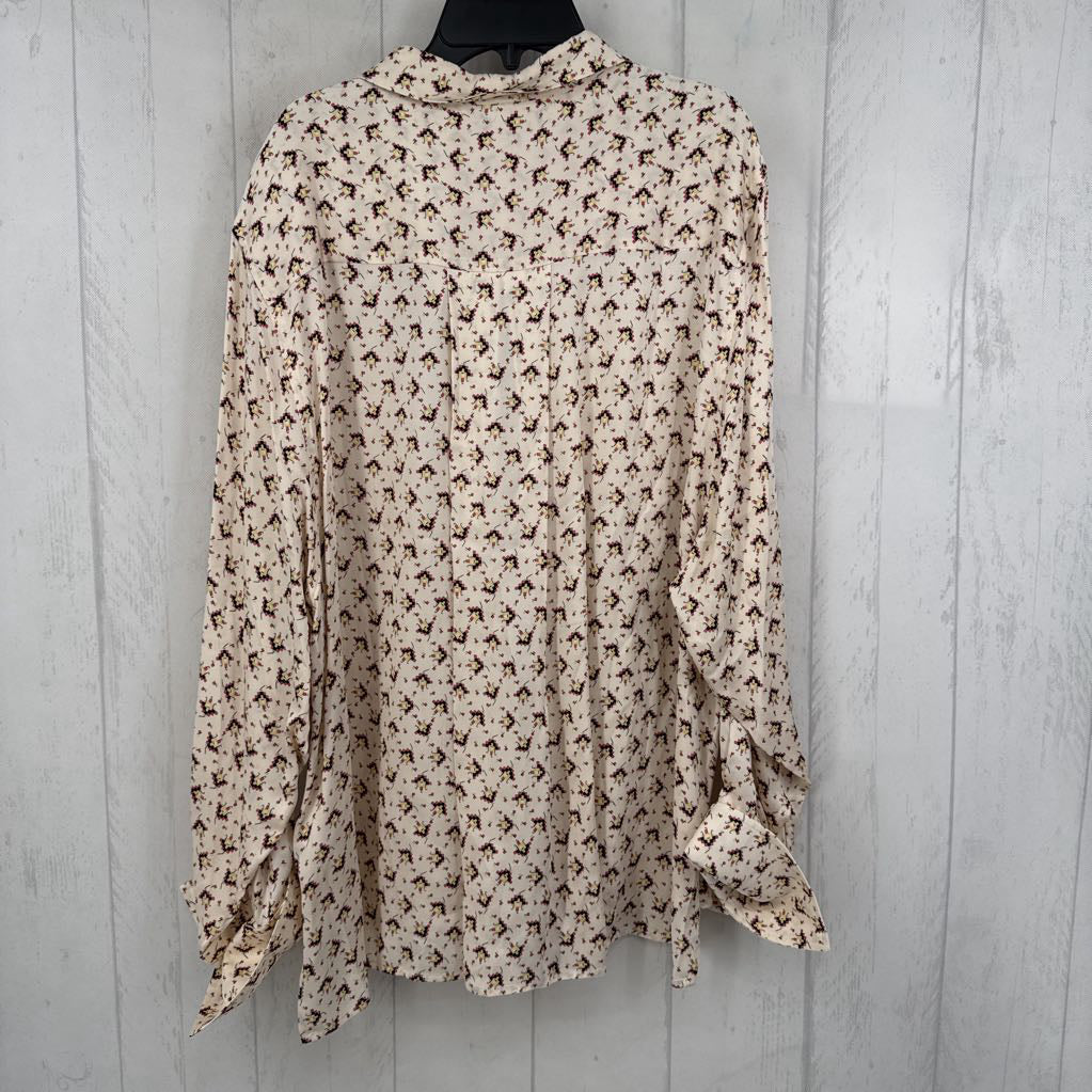 12 printed button down l/s top