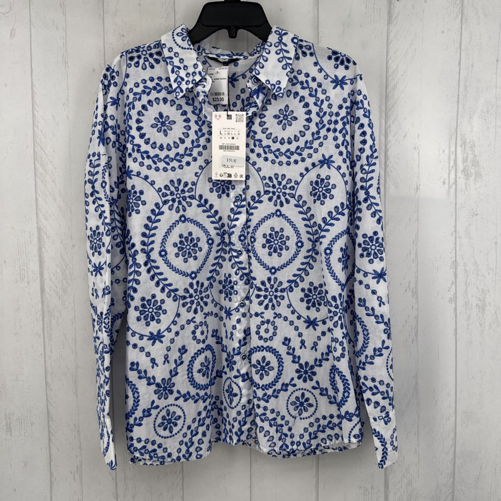 R60 L eyelet button down l/s top