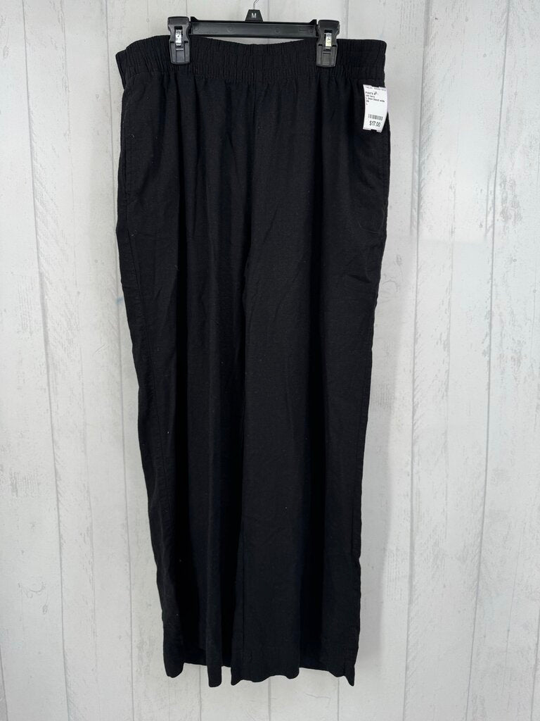 L linen blend wide leg pant