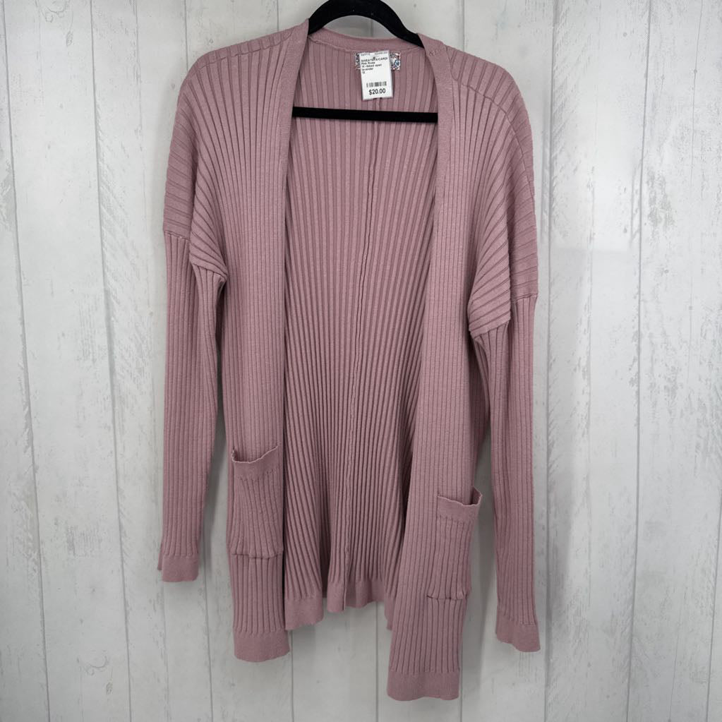 1X ribbed open front cardi