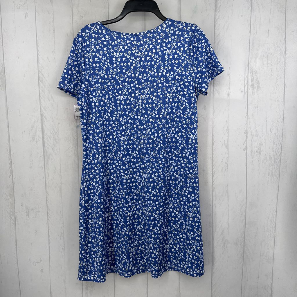 S flo print v-neck s/s dress