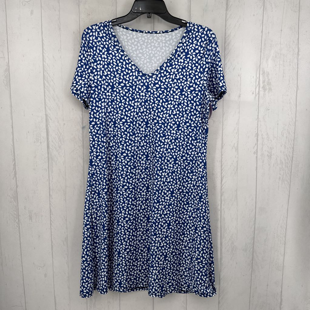 S printed v-neck s/s dress