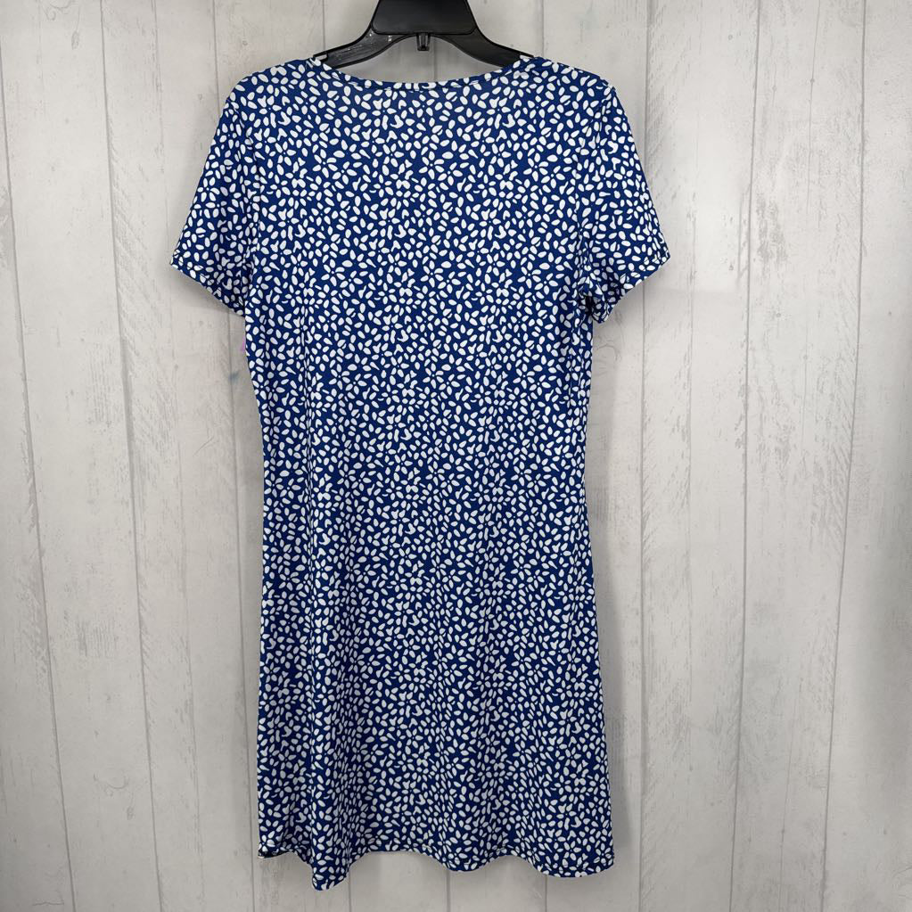 S printed v-neck s/s dress
