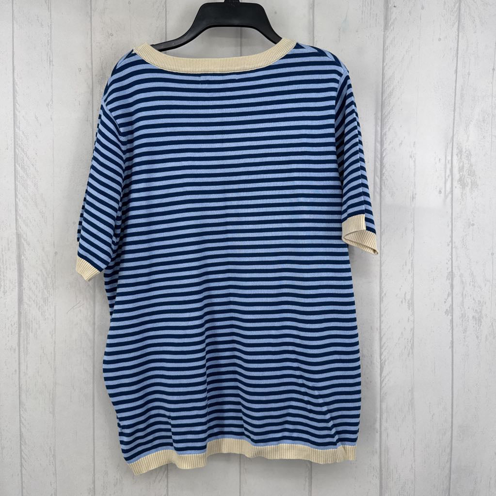 L striped crewneck s/s top