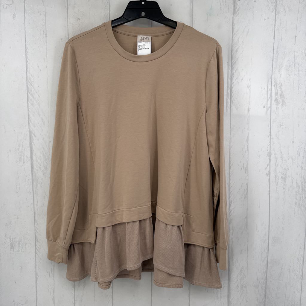 M layered hem l/s top