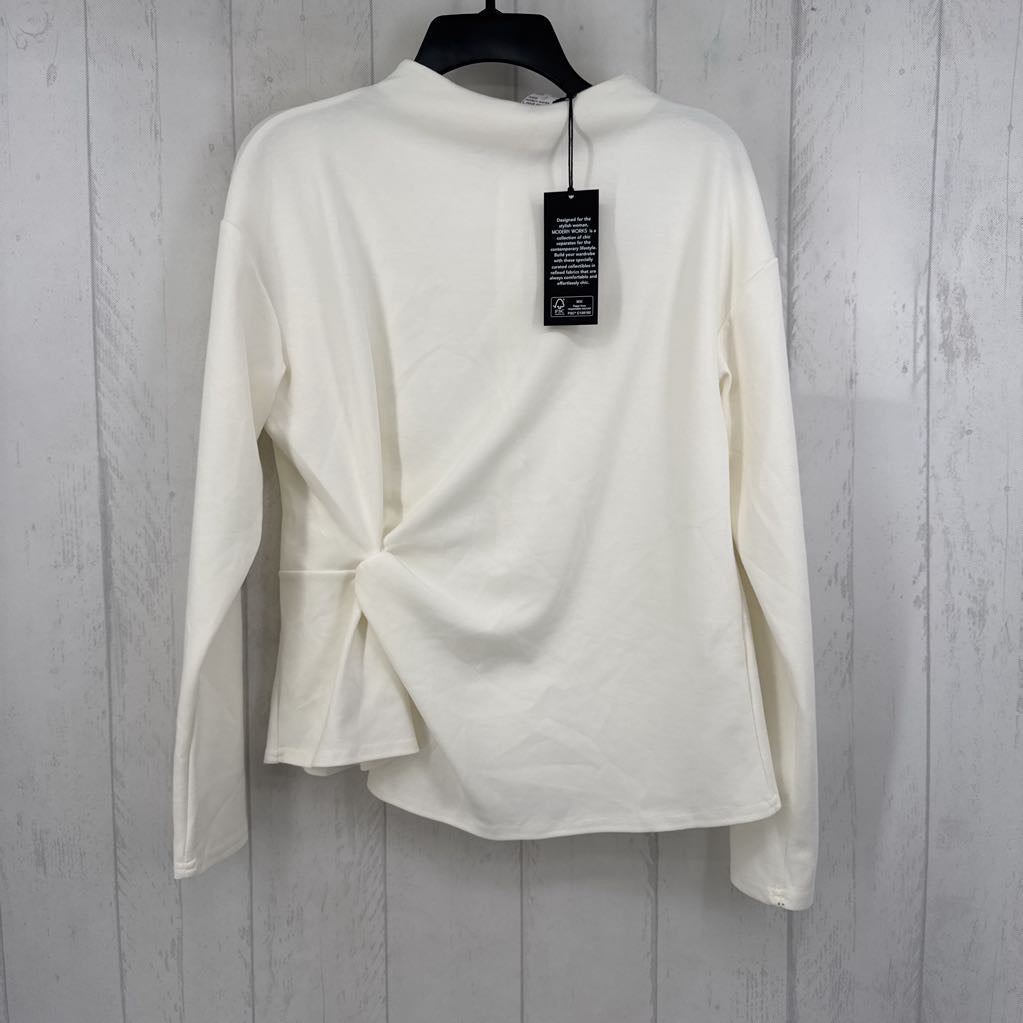 L mock neck gathered l/s top