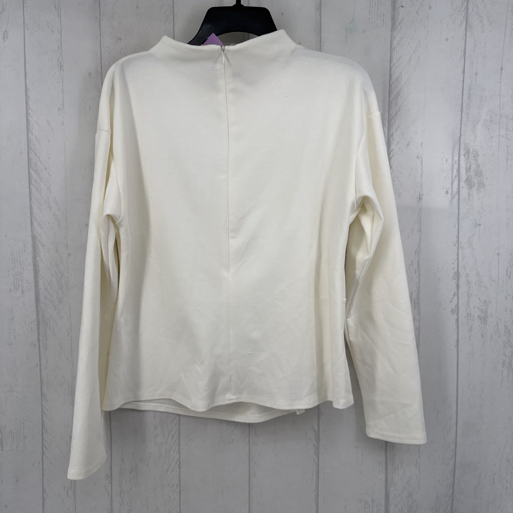 L mock neck gathered l/s top