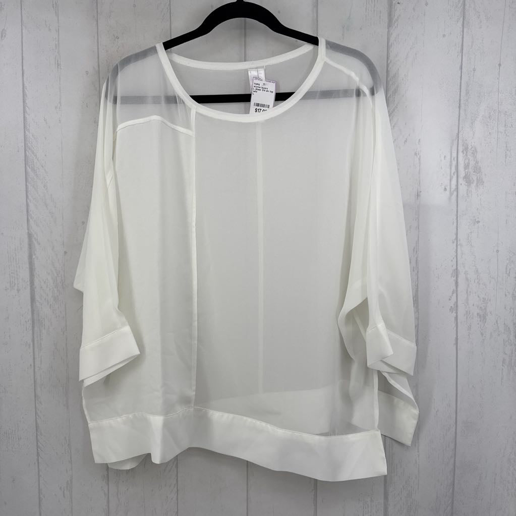 L sheer 3/4 slv top