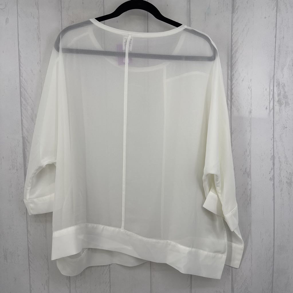 L sheer 3/4 slv top