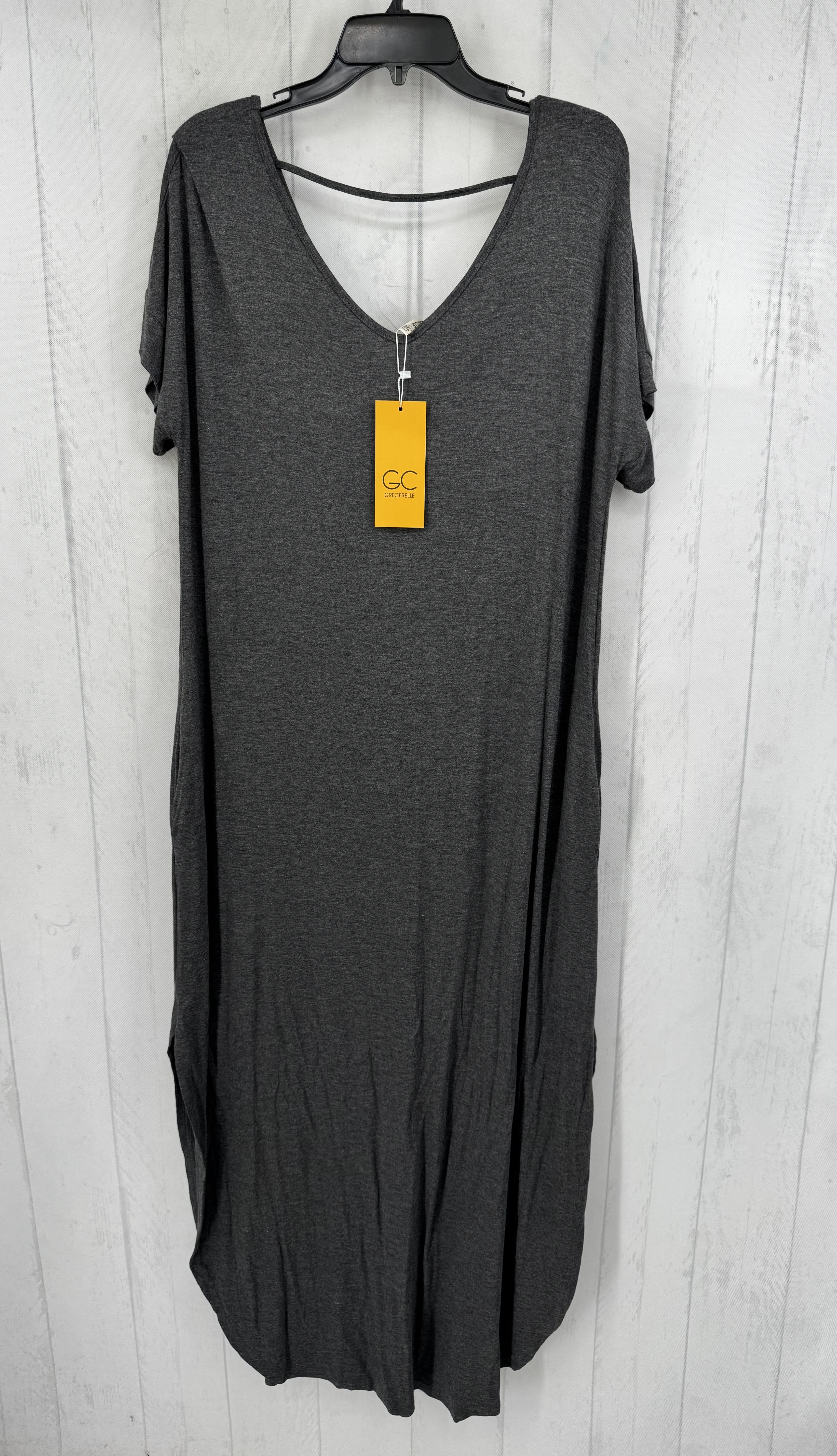 2XL v-neck s/s maxi dress