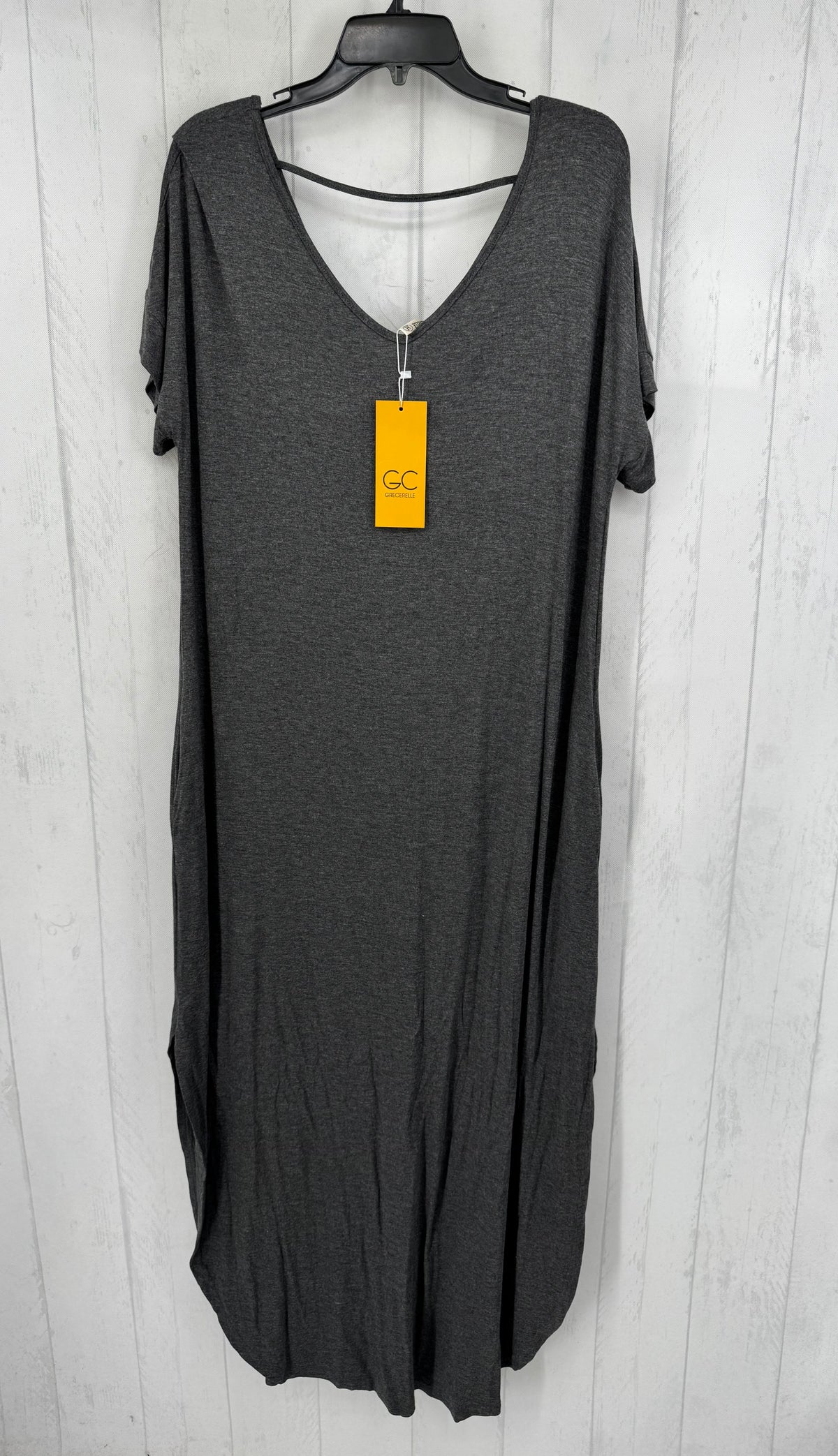 2XL v-neck s/s maxi dress