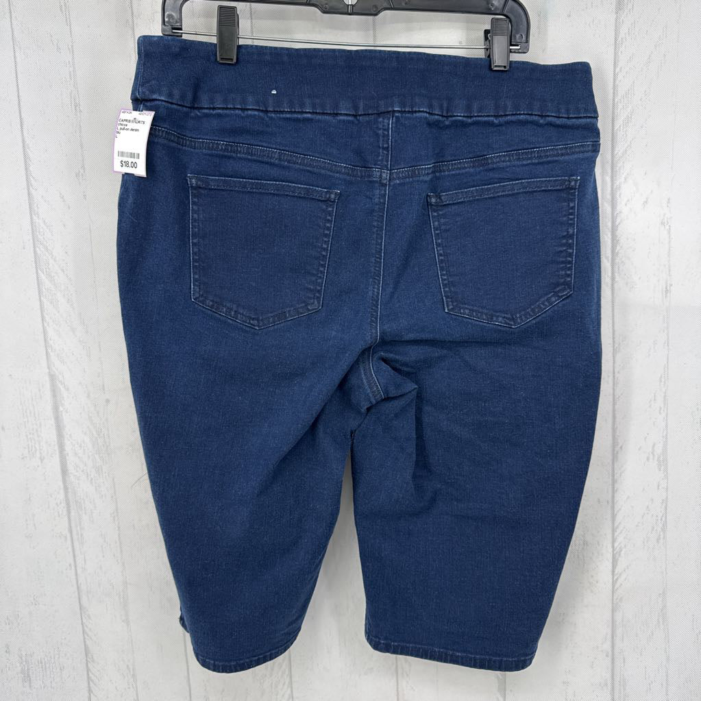 L pull-on denim bermuda shorts