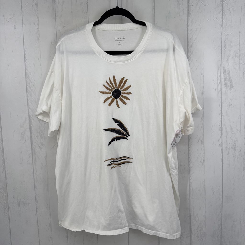 1X embroidered s/s tee