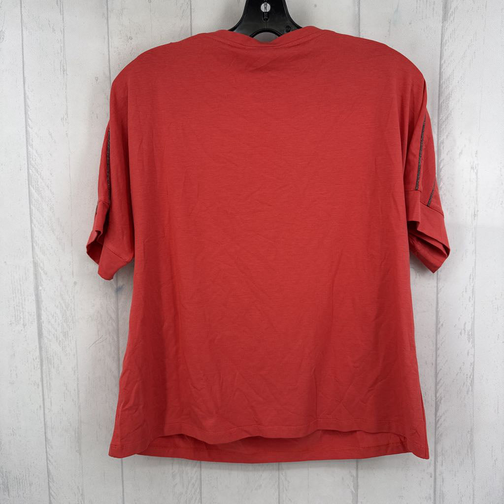 M embelished drop shoulder top s/s