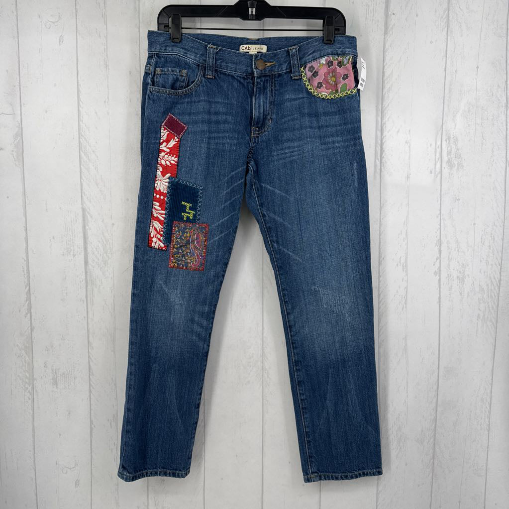2 embroidered straight leg jean