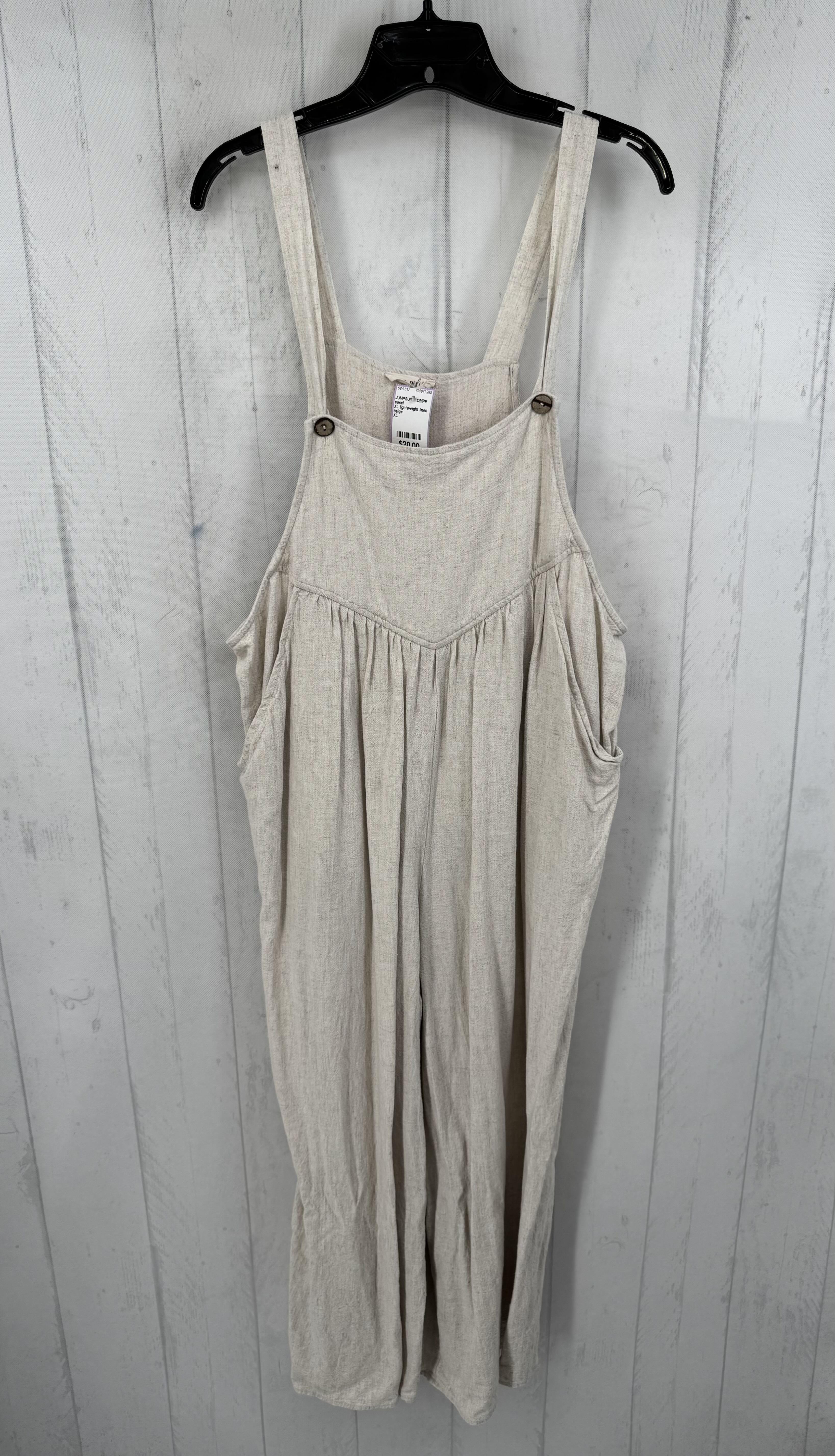 XL lightweight linen blend jumpsuit