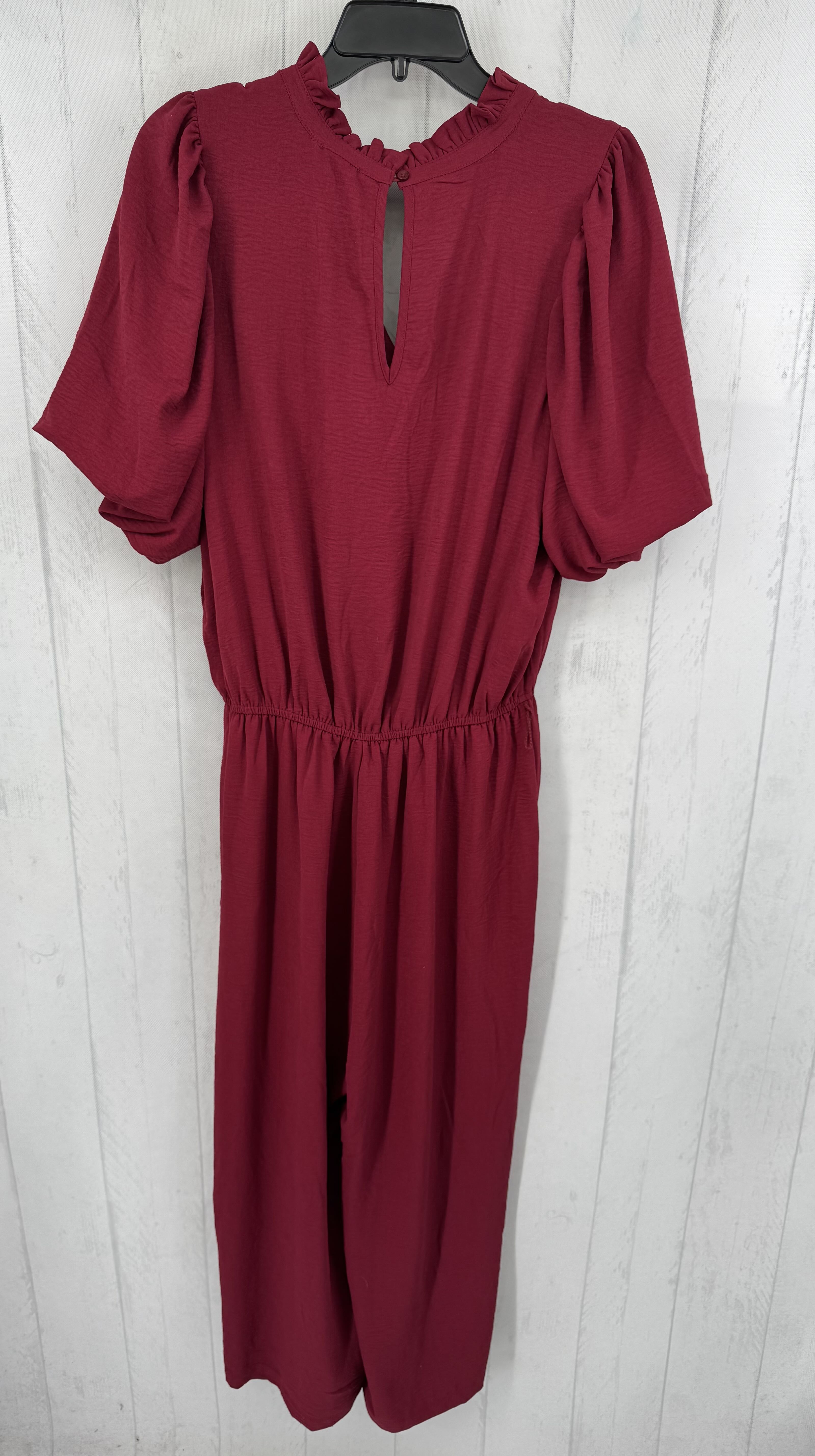 L split neck s/s jumpsuit