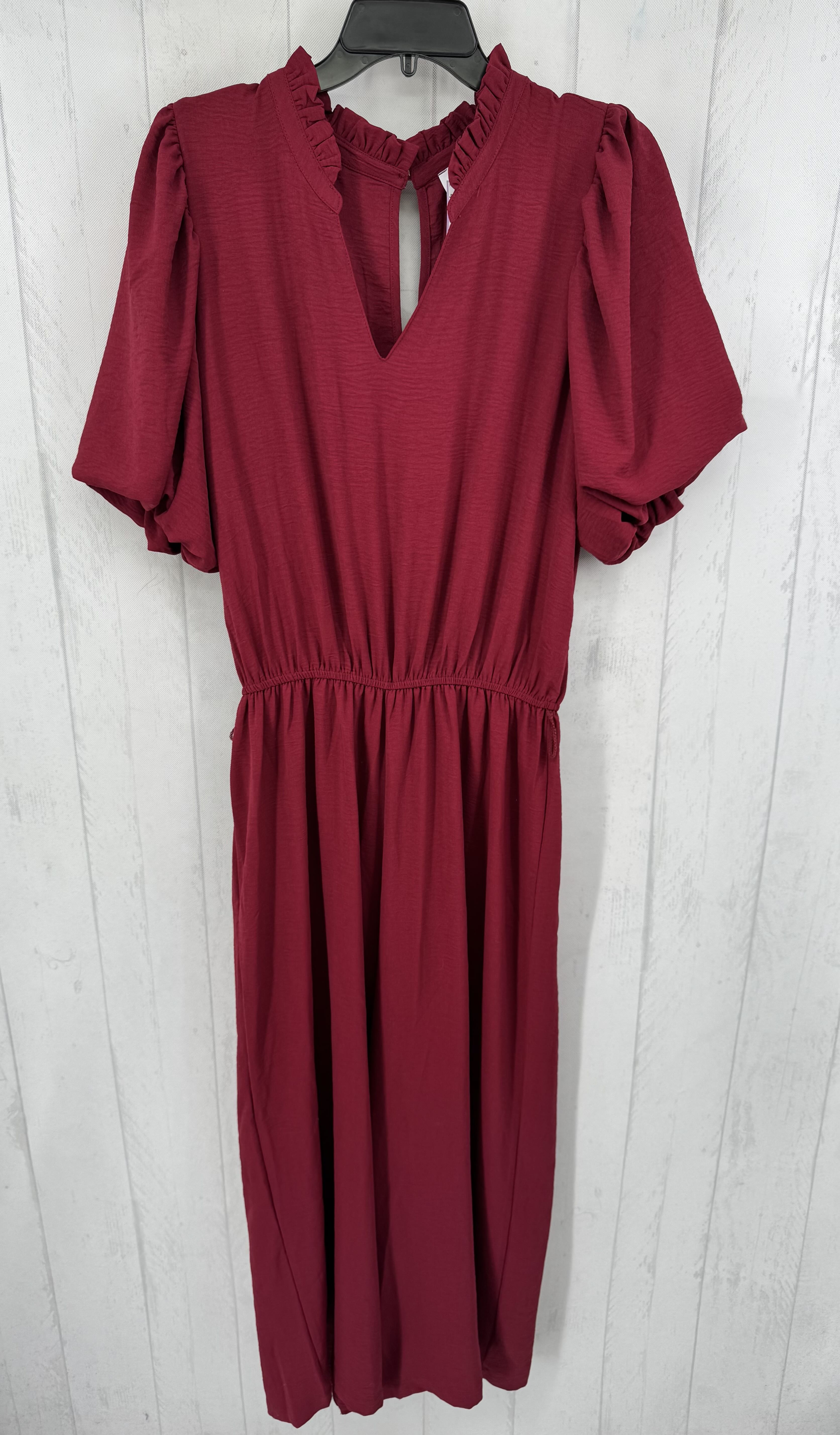 L split neck s/s jumpsuit