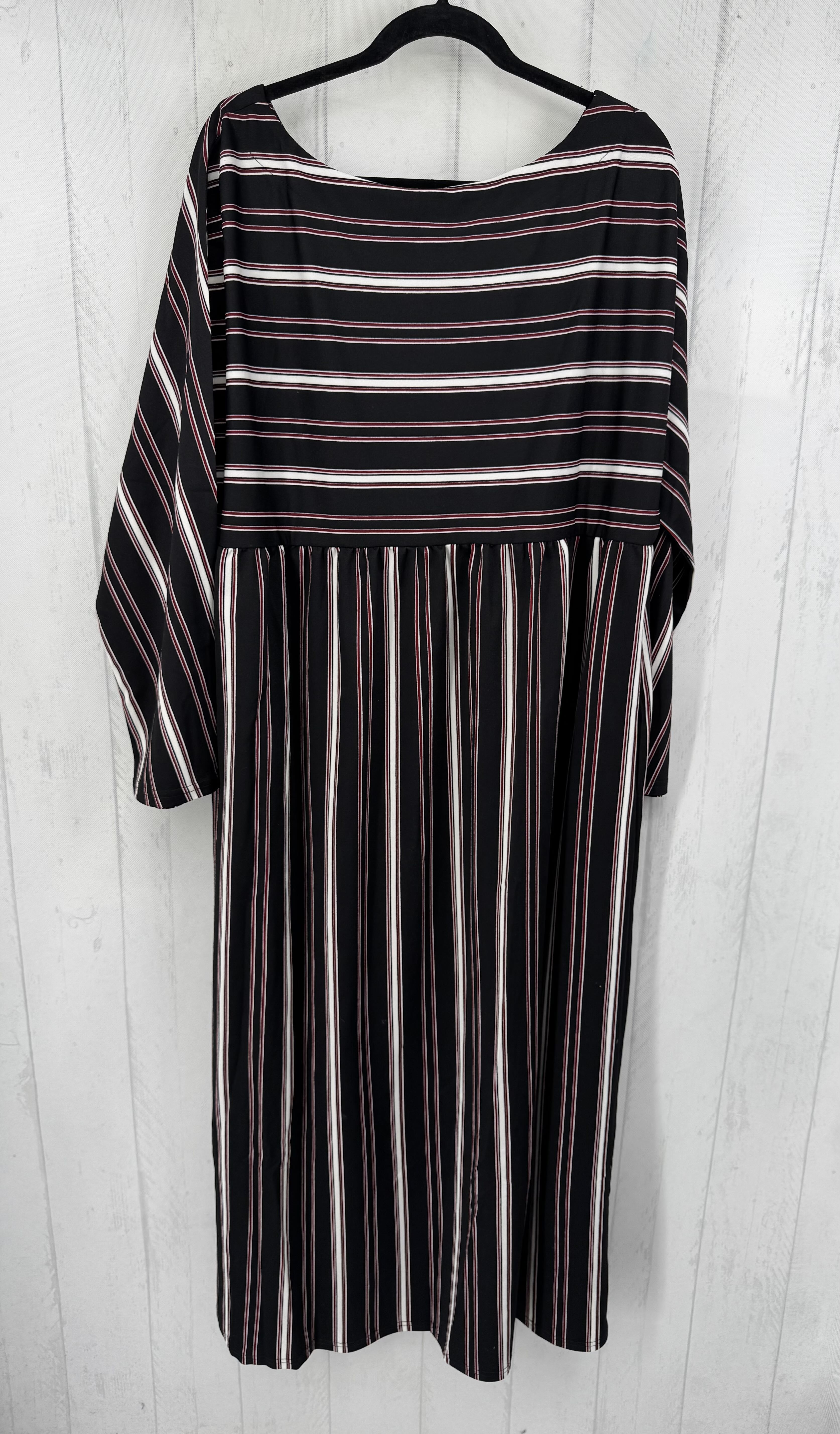 2X striped l/s maxi dress