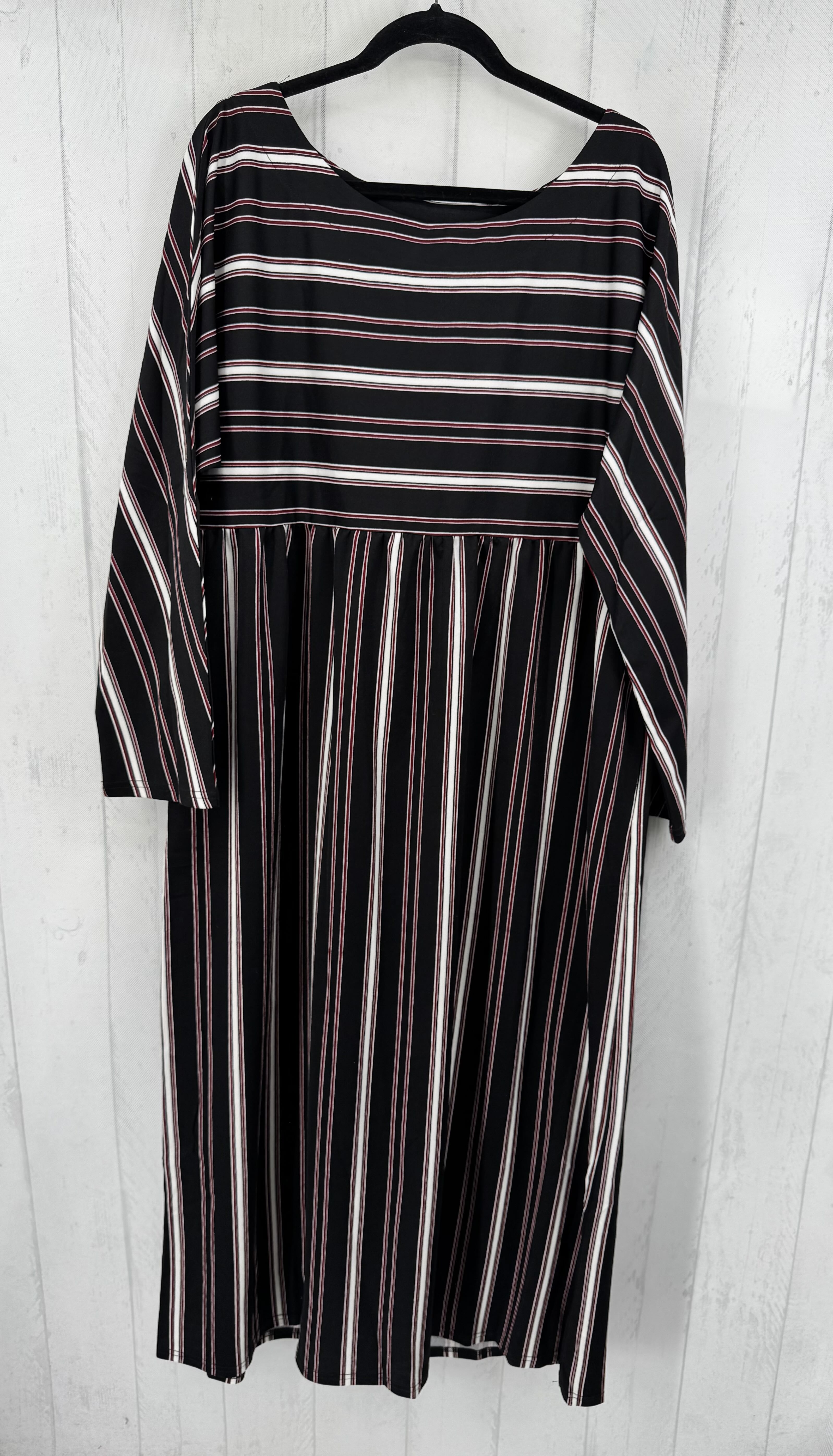 2X striped l/s maxi dress