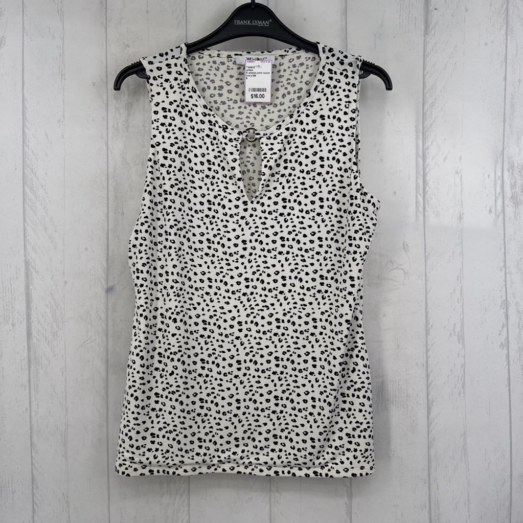 S animal print notch neck tank
