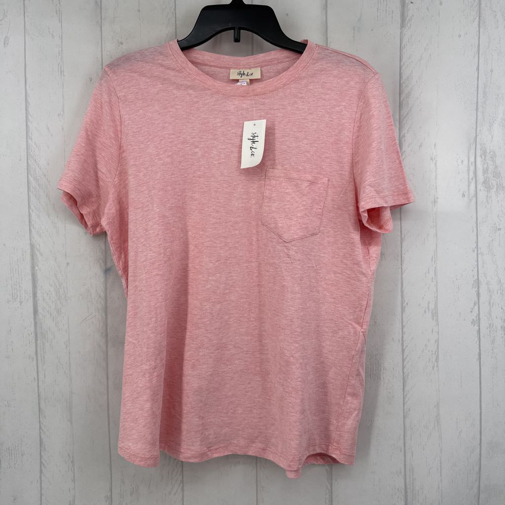 L heathered crewneck s/s tee