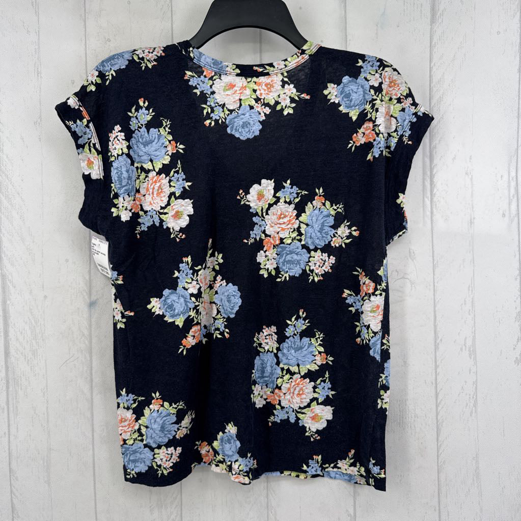 XS flo print scoop neck s/s tee