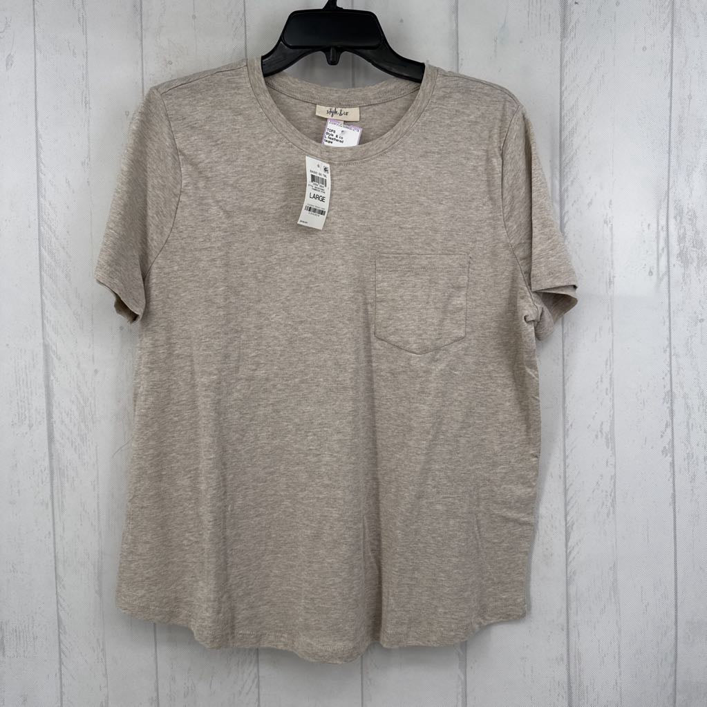 L heathered crewneck s/s tee