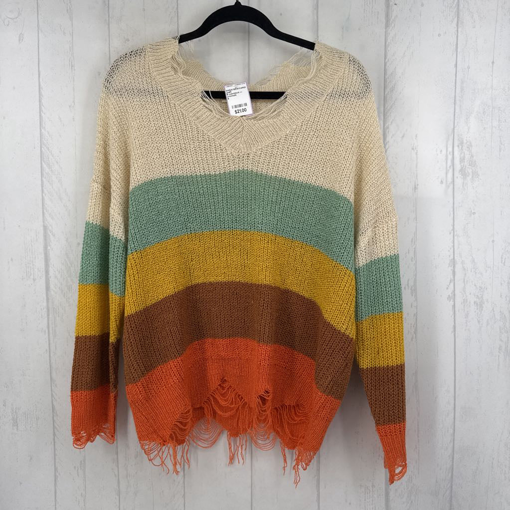 S colorblock v-neck sweater