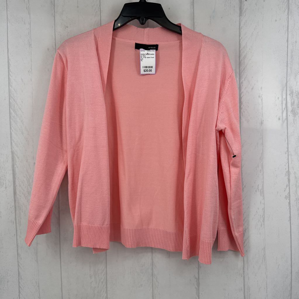 XL crop open front cardi