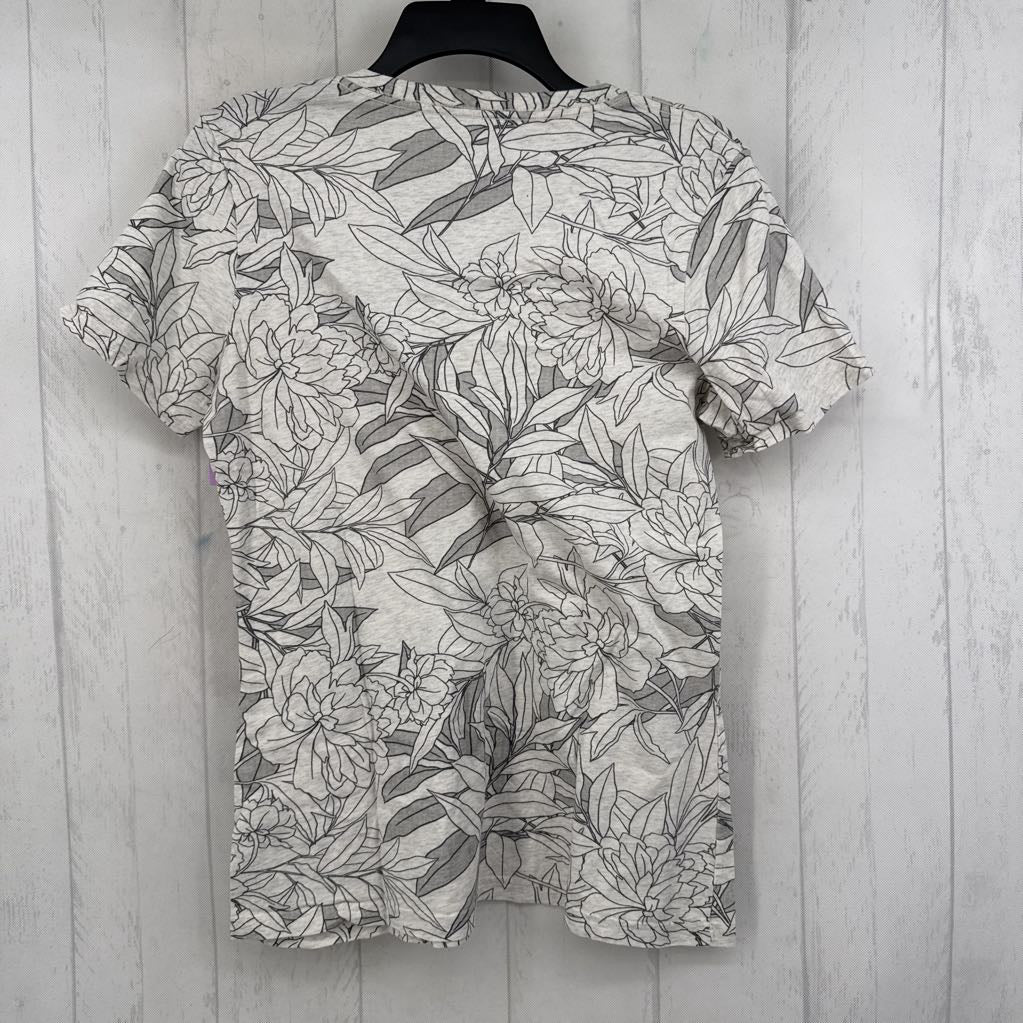 L flo print v-neck s/s tee