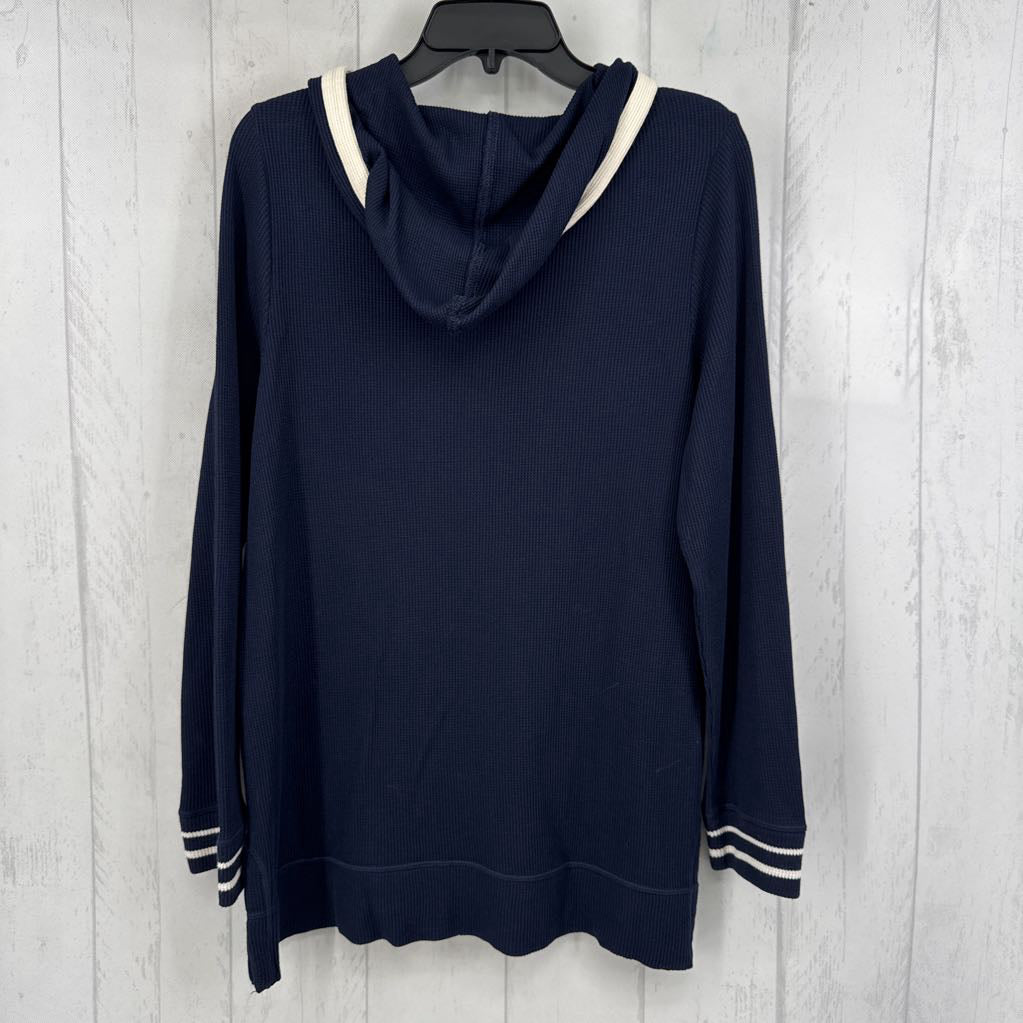 M waffle knit hooded l/s pullover
