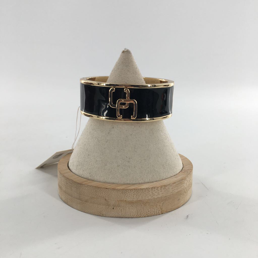 black & gold hinged bracelet