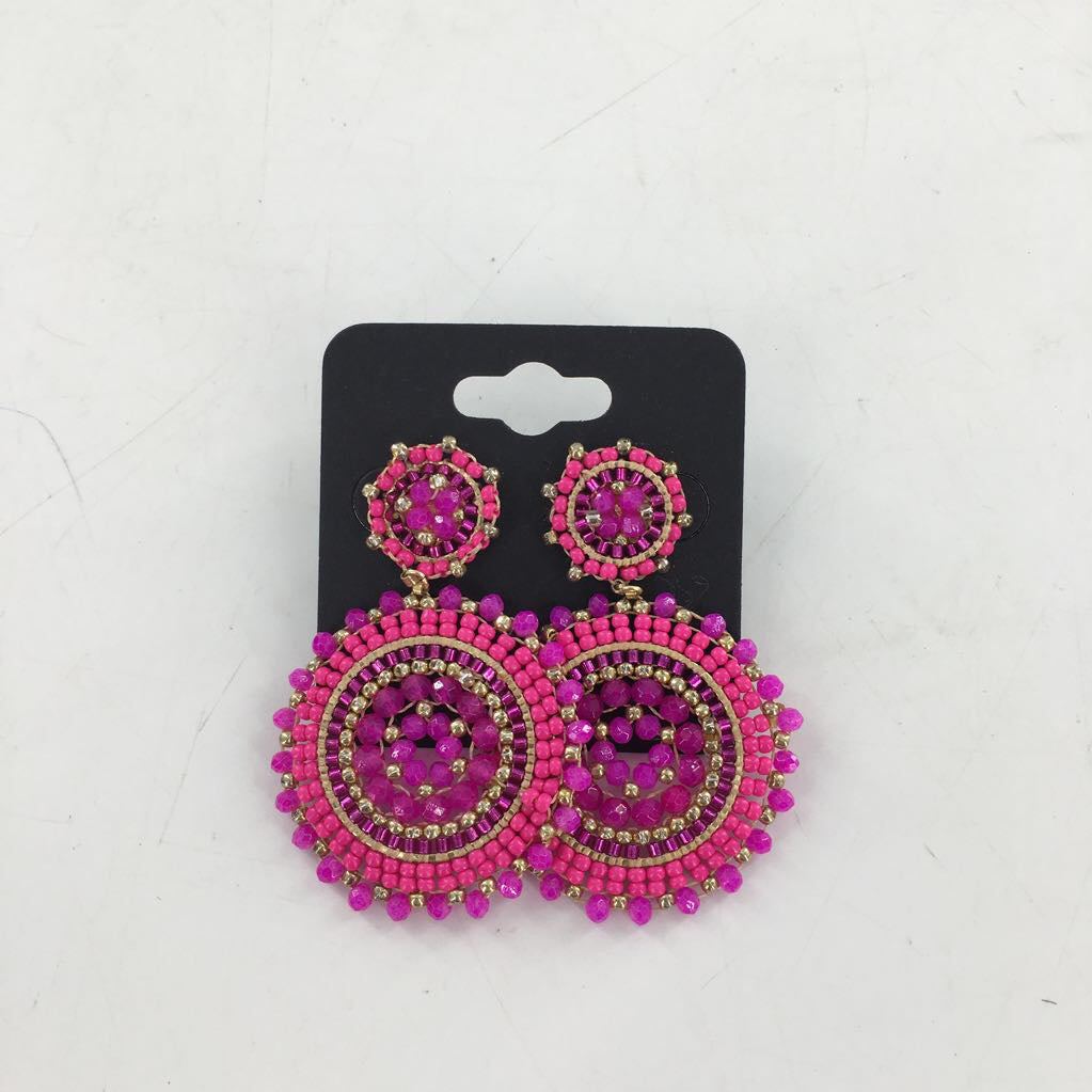 beaded round dangle earrings